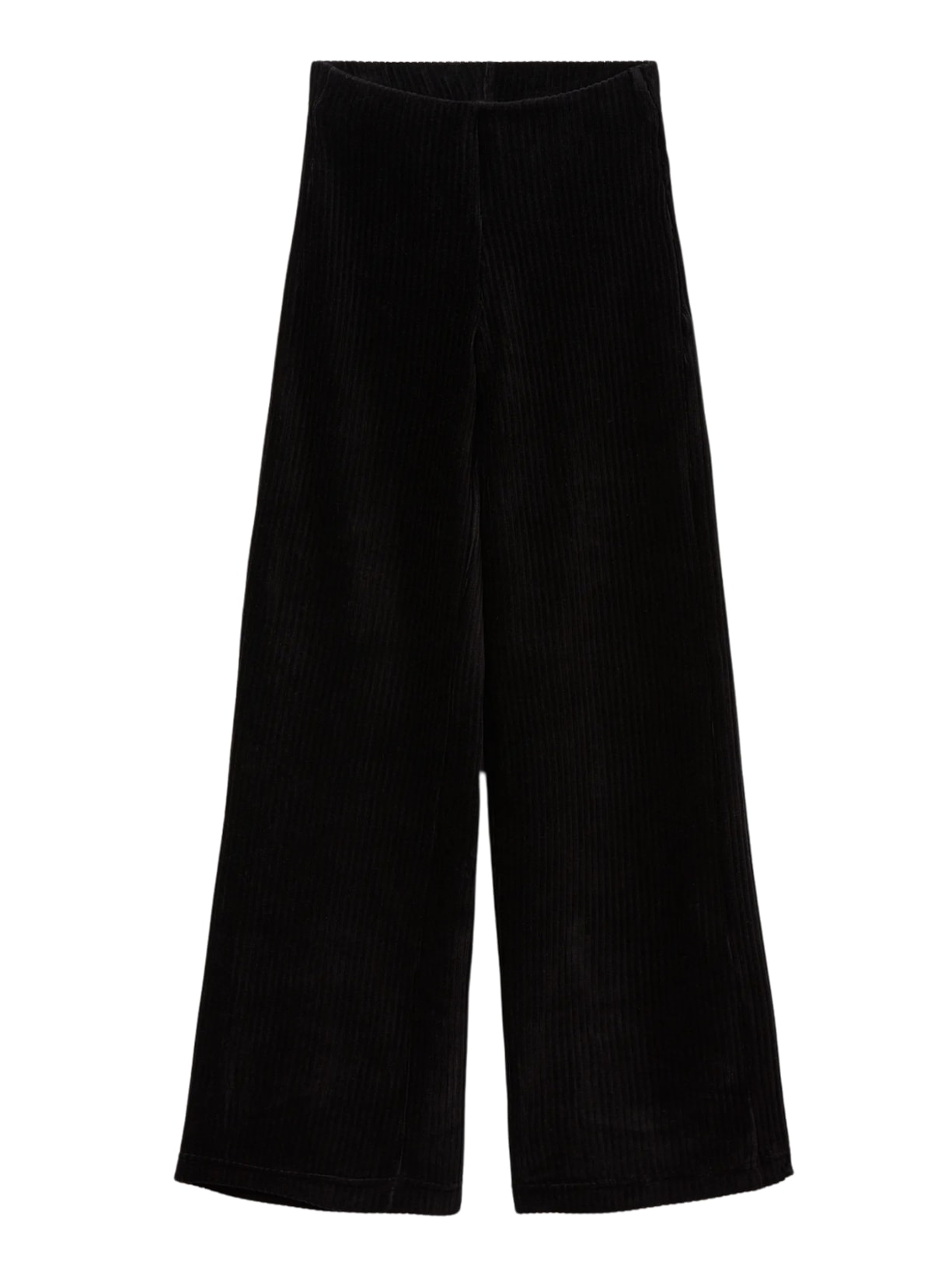 Calça Pantalona Em Bombazine - Preto