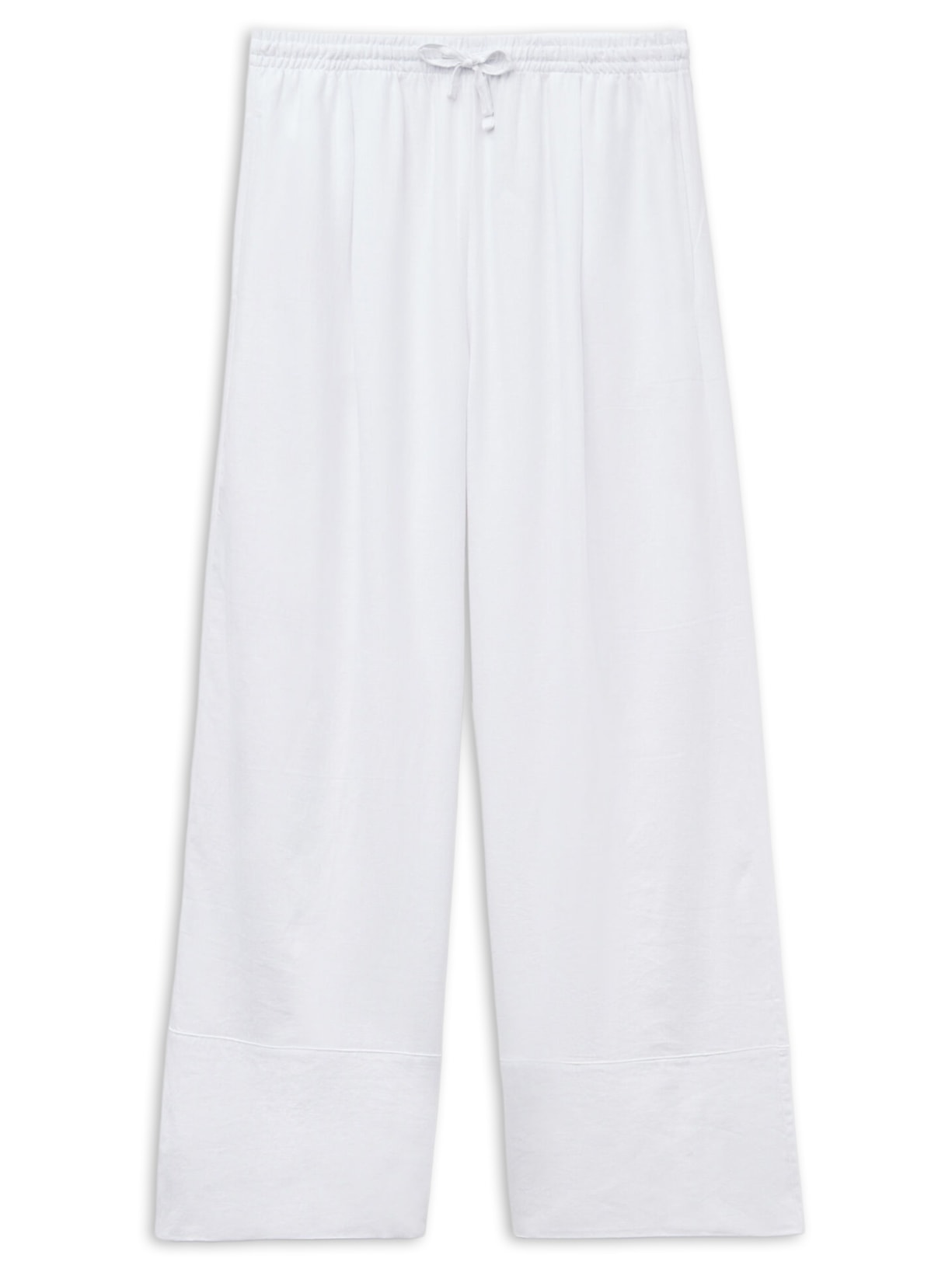 Calça Pantalona Em Linho e Viscose - Branco