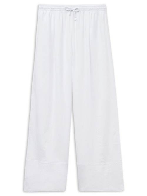 Calça Pantalona Em Linho e Viscose - Branco