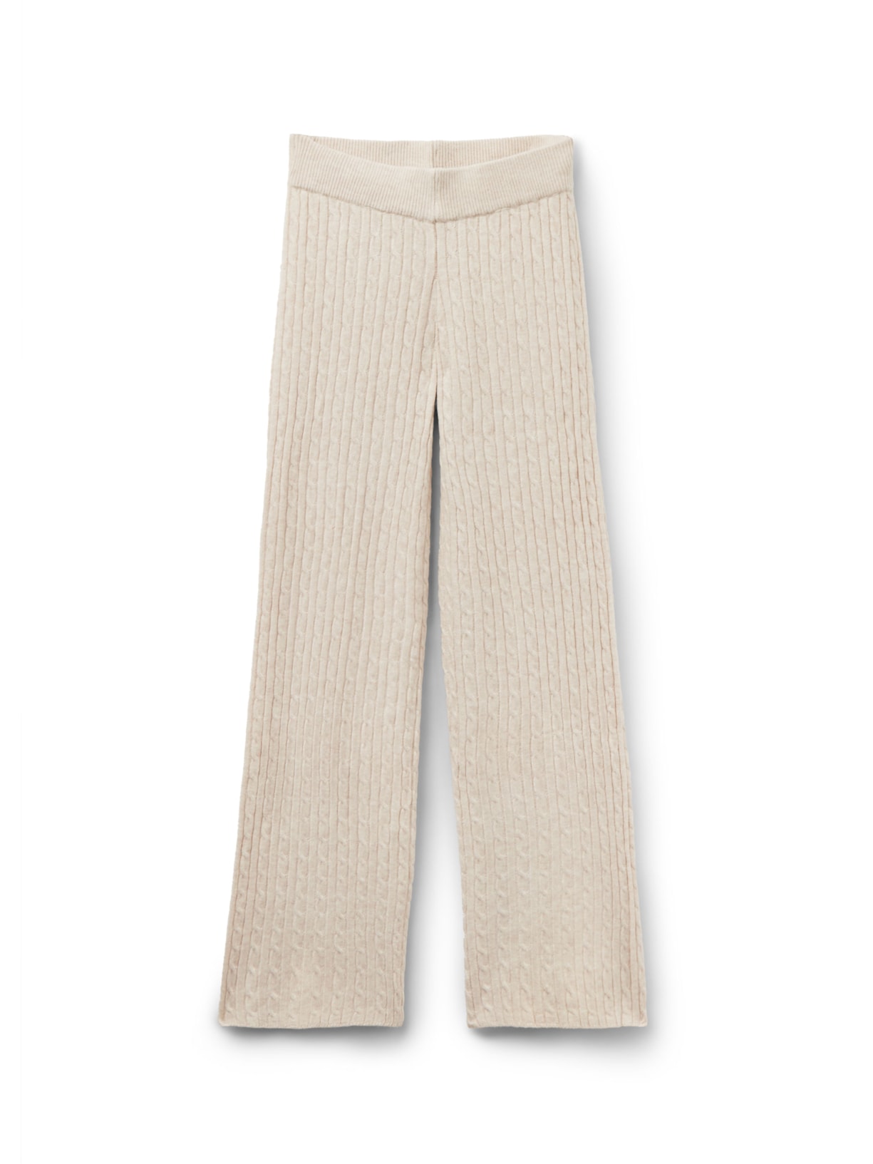 Calça Pantalona Em Malha Com Efeito Trançado Off-White Calzedonia