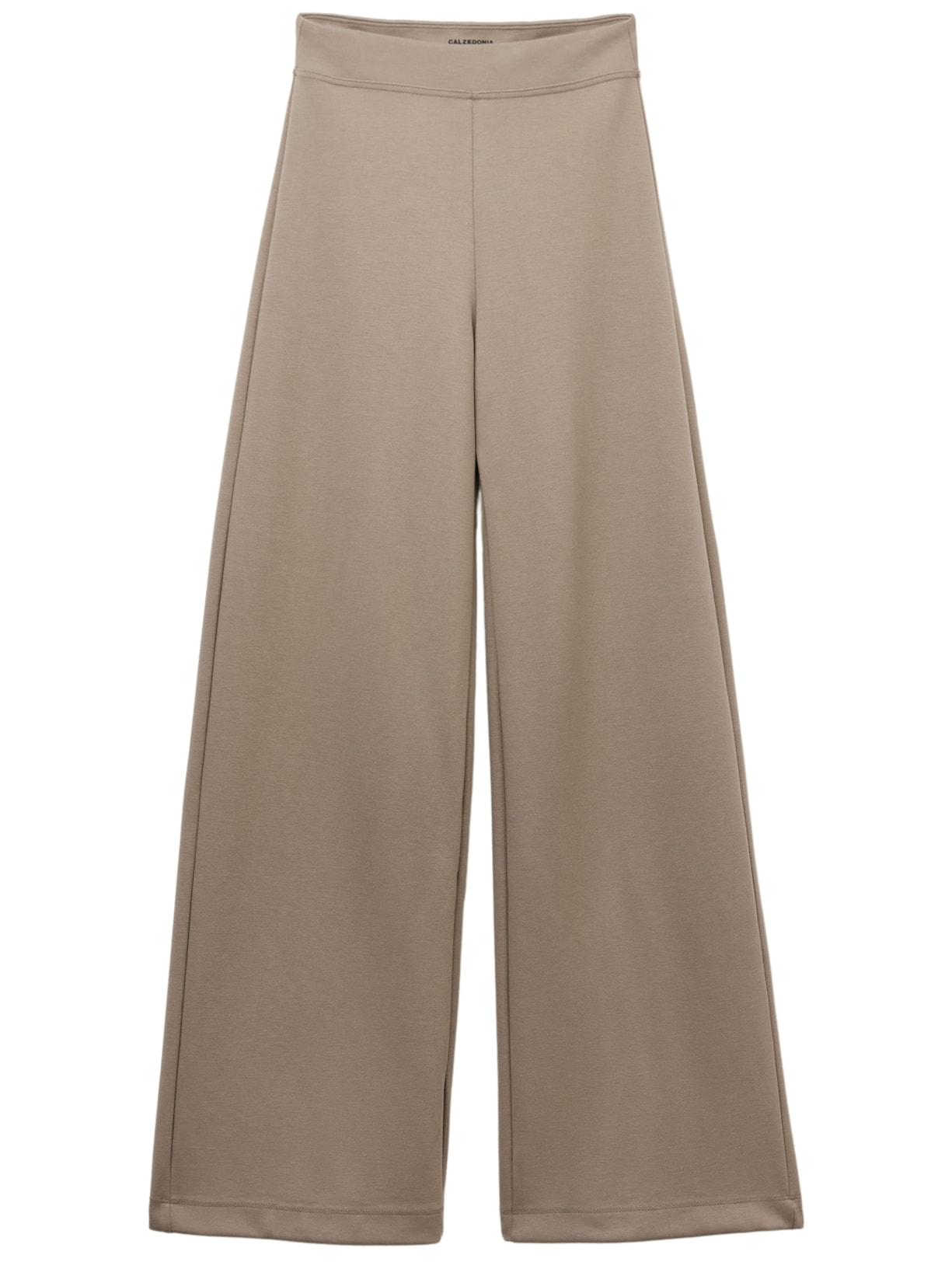 Calça Pantalona Em Malha Milano - Marrom