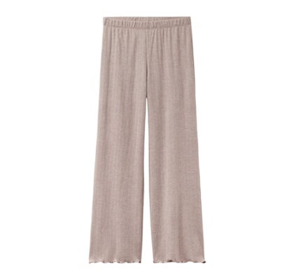 Calça Pantalona Em Modal Com Cashmere Luxury Softness - Marrom