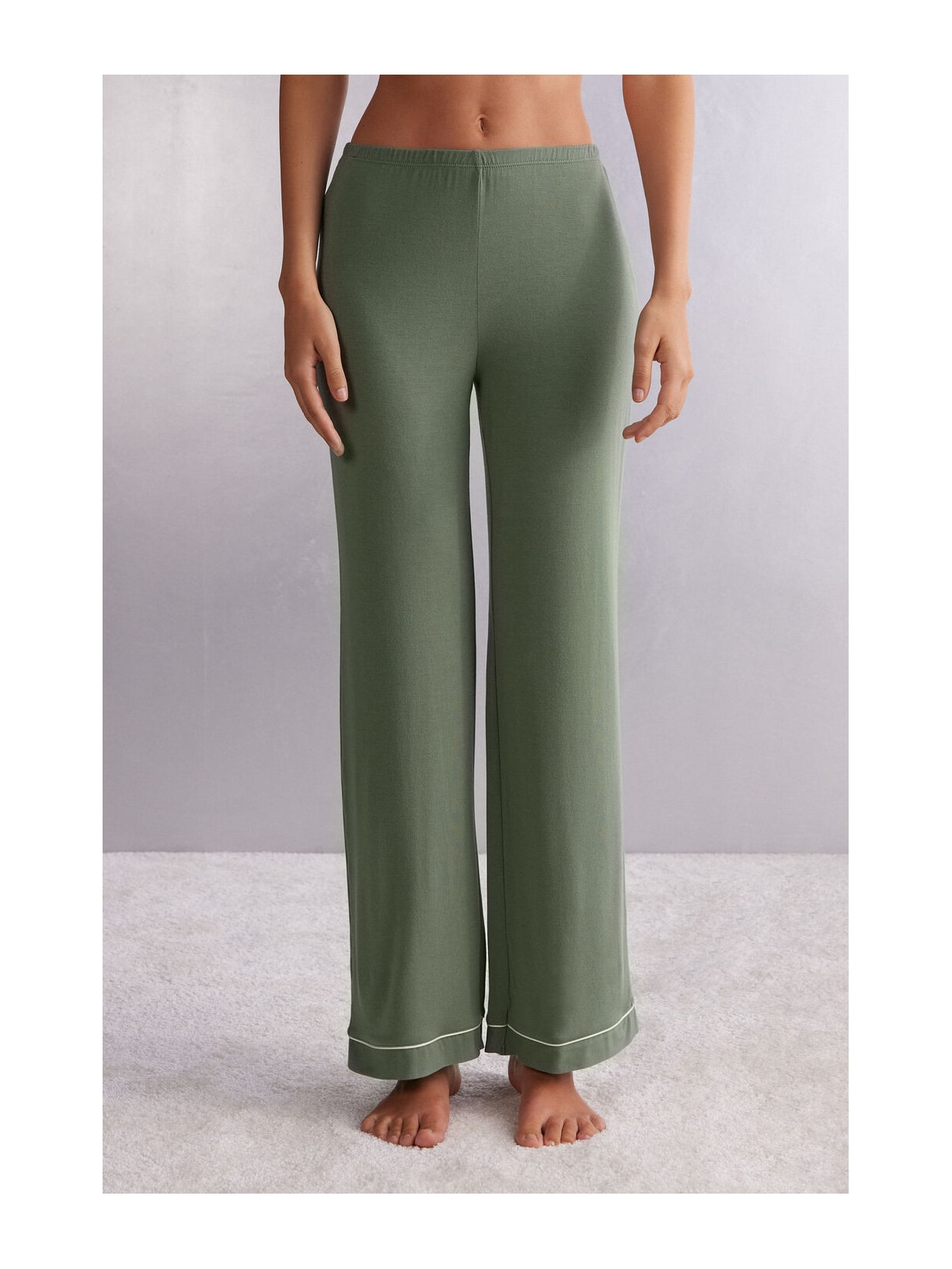 Calça Pantalona Em Modal Verde Intimissimi