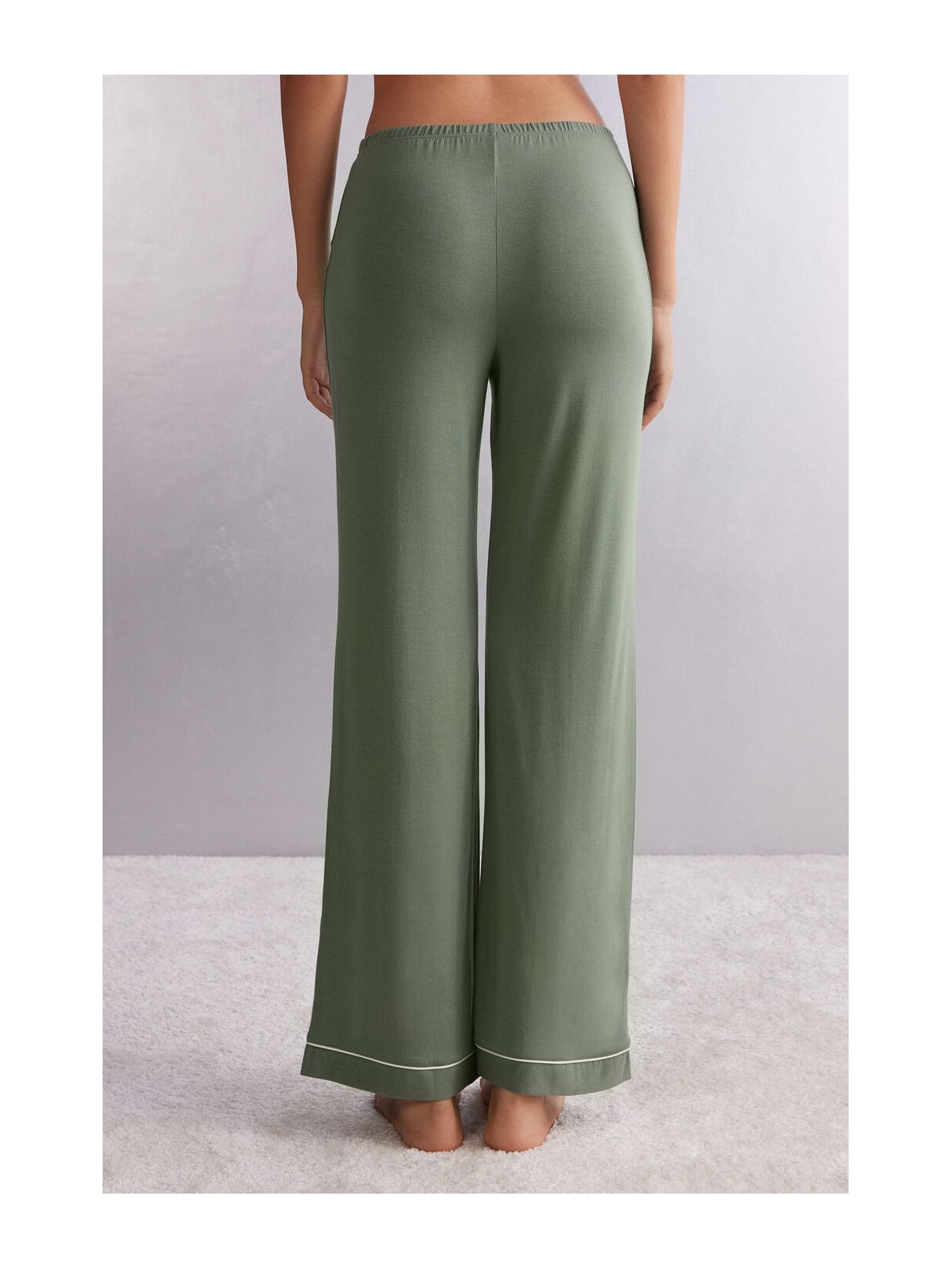 Calça Pantalona Em Modal Verde Intimissimi