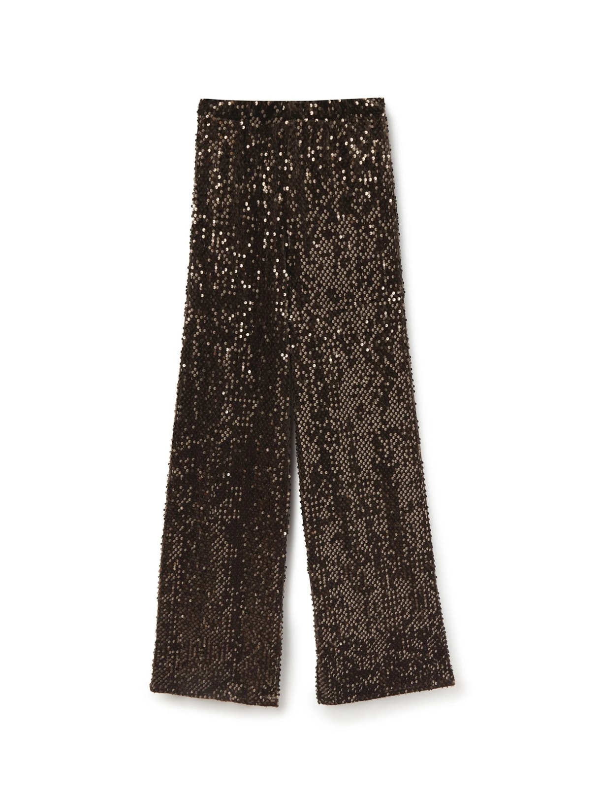 Calça Pantalona Em Veludo e Paetê Marrom Calzedonia