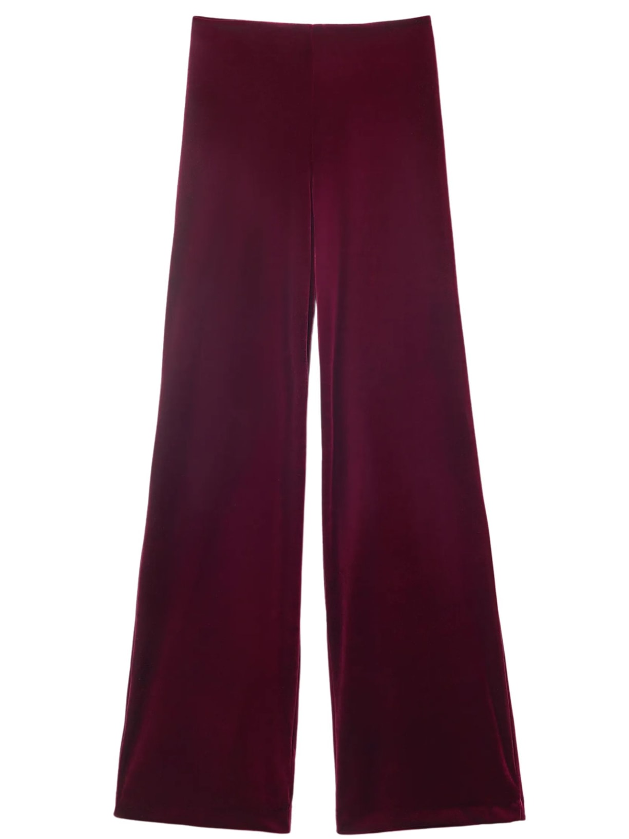 Calça Pantalona Em Veludo - Vermelho