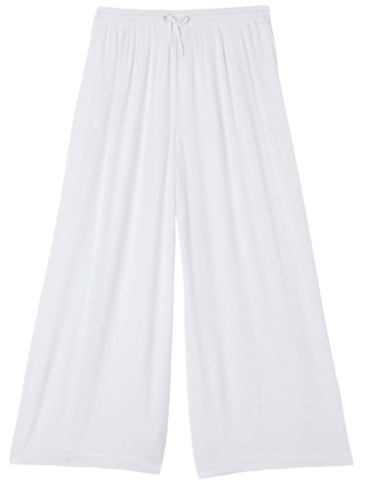 Calça Pantalona Em Viscose - Branco