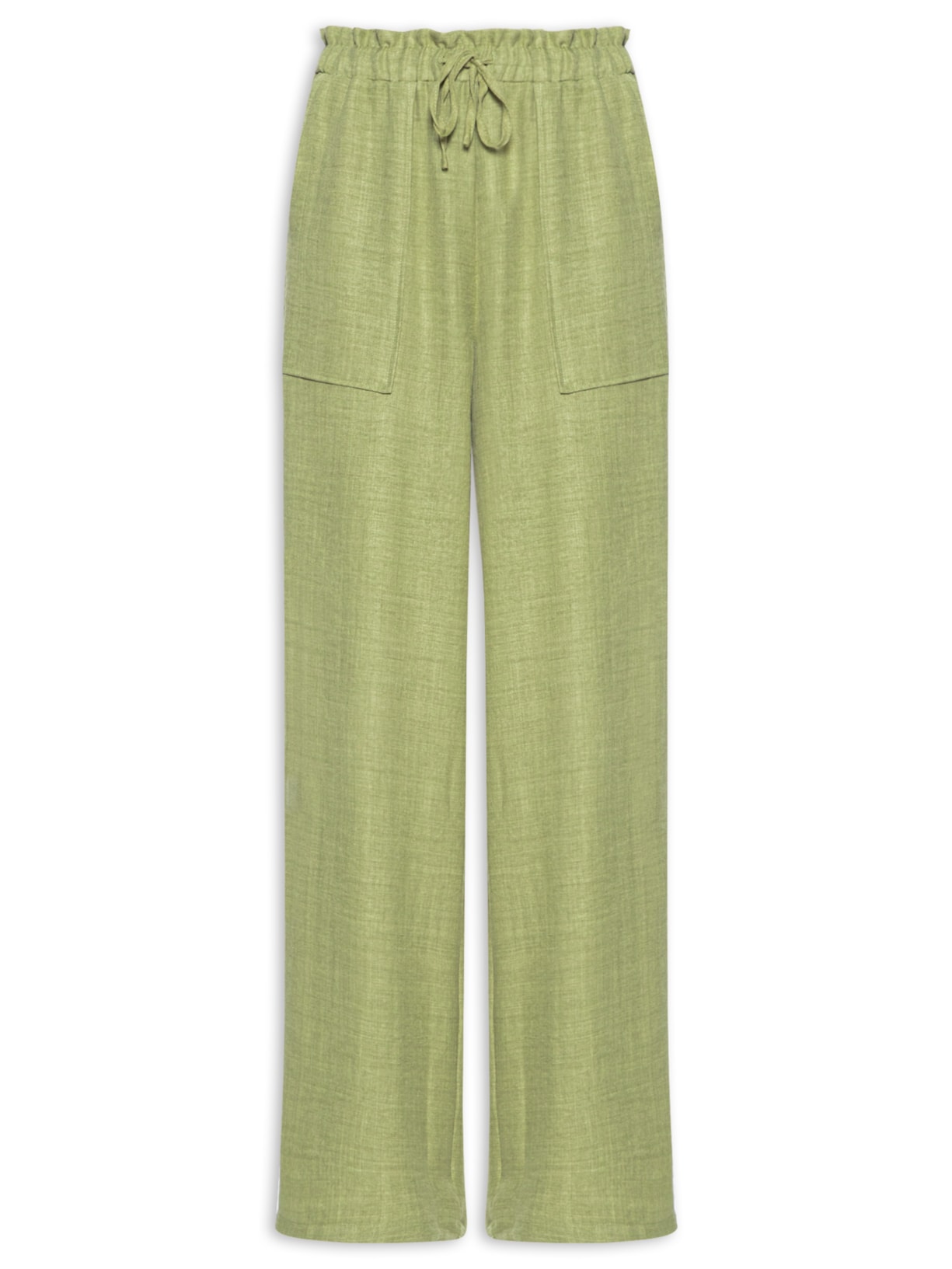 Calça Pantalona Feminina com Amarração Verde Market 33