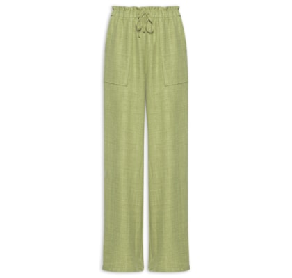 Calça Pantalona Feminina com Amarração - Verde