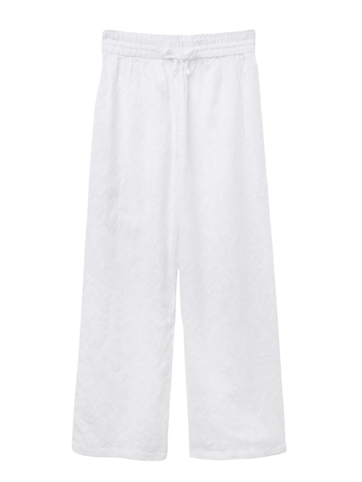 Calça Pantalona Jacquard - Branco