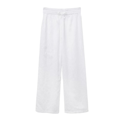 Calça Pantalona Jacquard - Branco