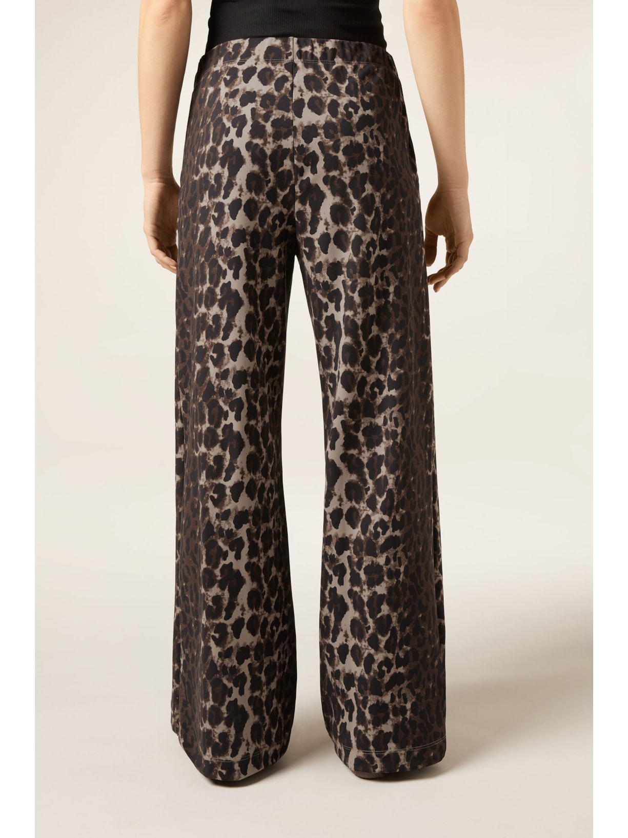 Calça Pantalona Luxe Lounge Animal Print Marrom Calzedonia