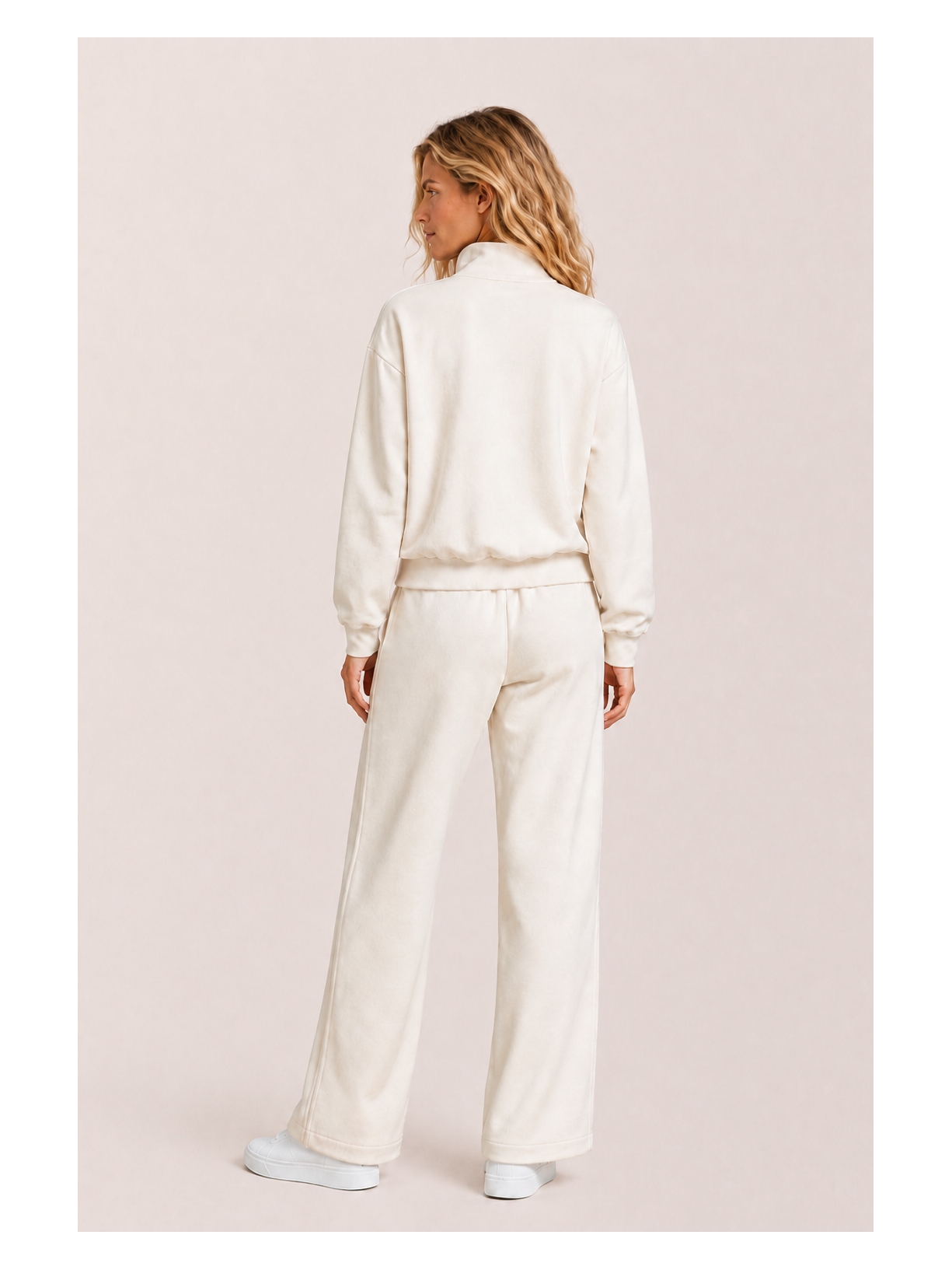 Calça Pantalona Moletom Linhas Off White Branco Suntime