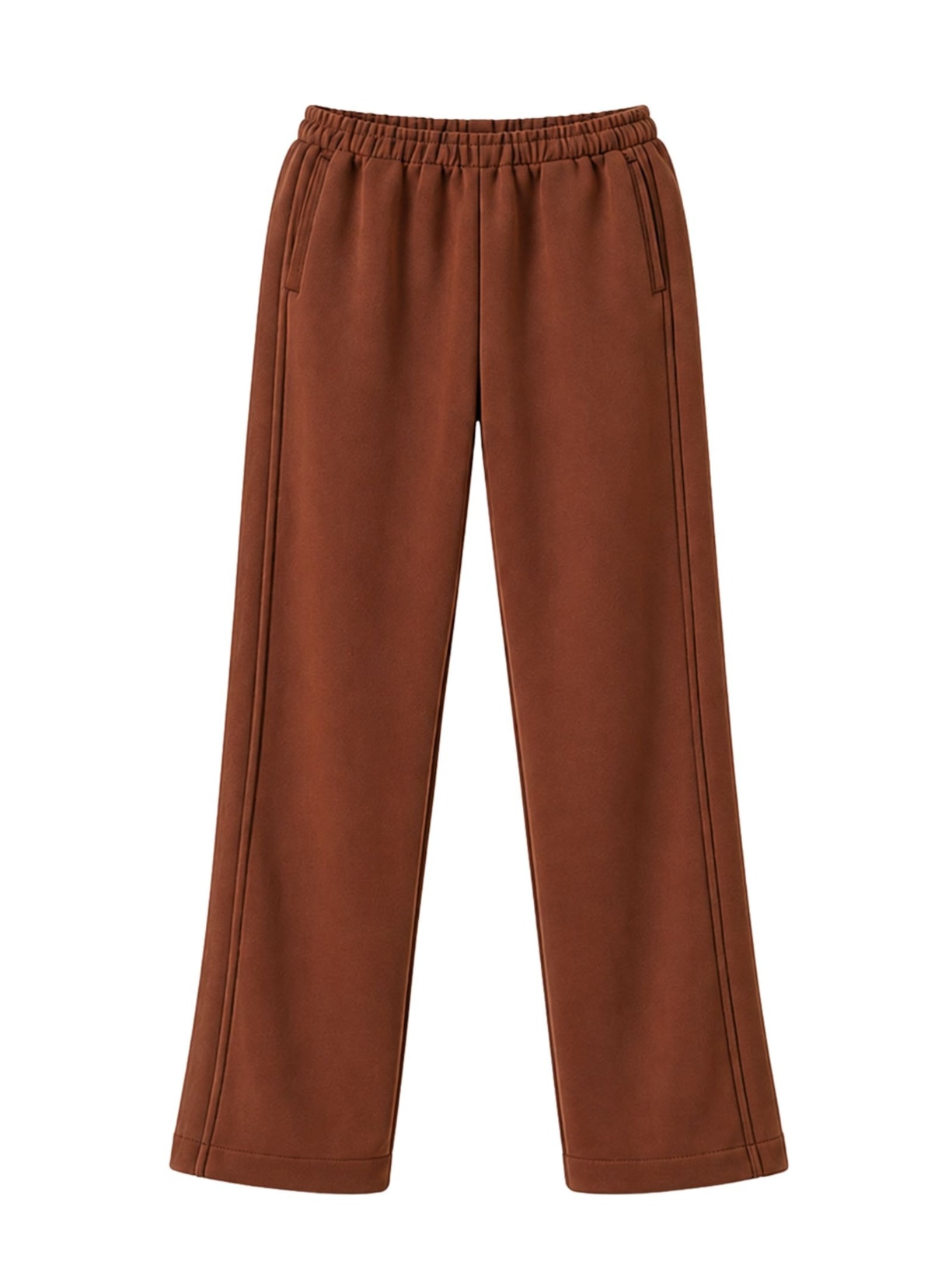 Calça Pantalona Moletom Linhas Outono - Marrom