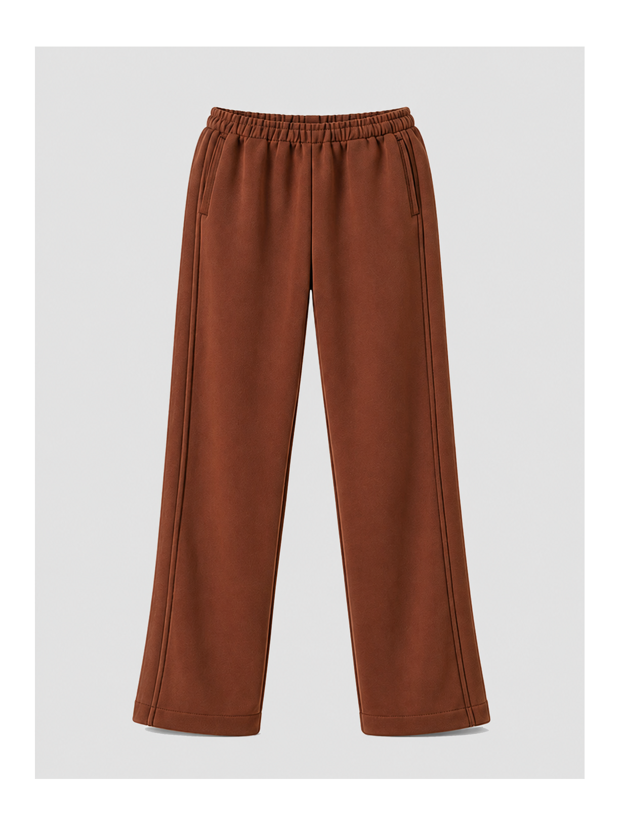 Calça Pantalona Moletom Linhas Outono Marrom Suntime