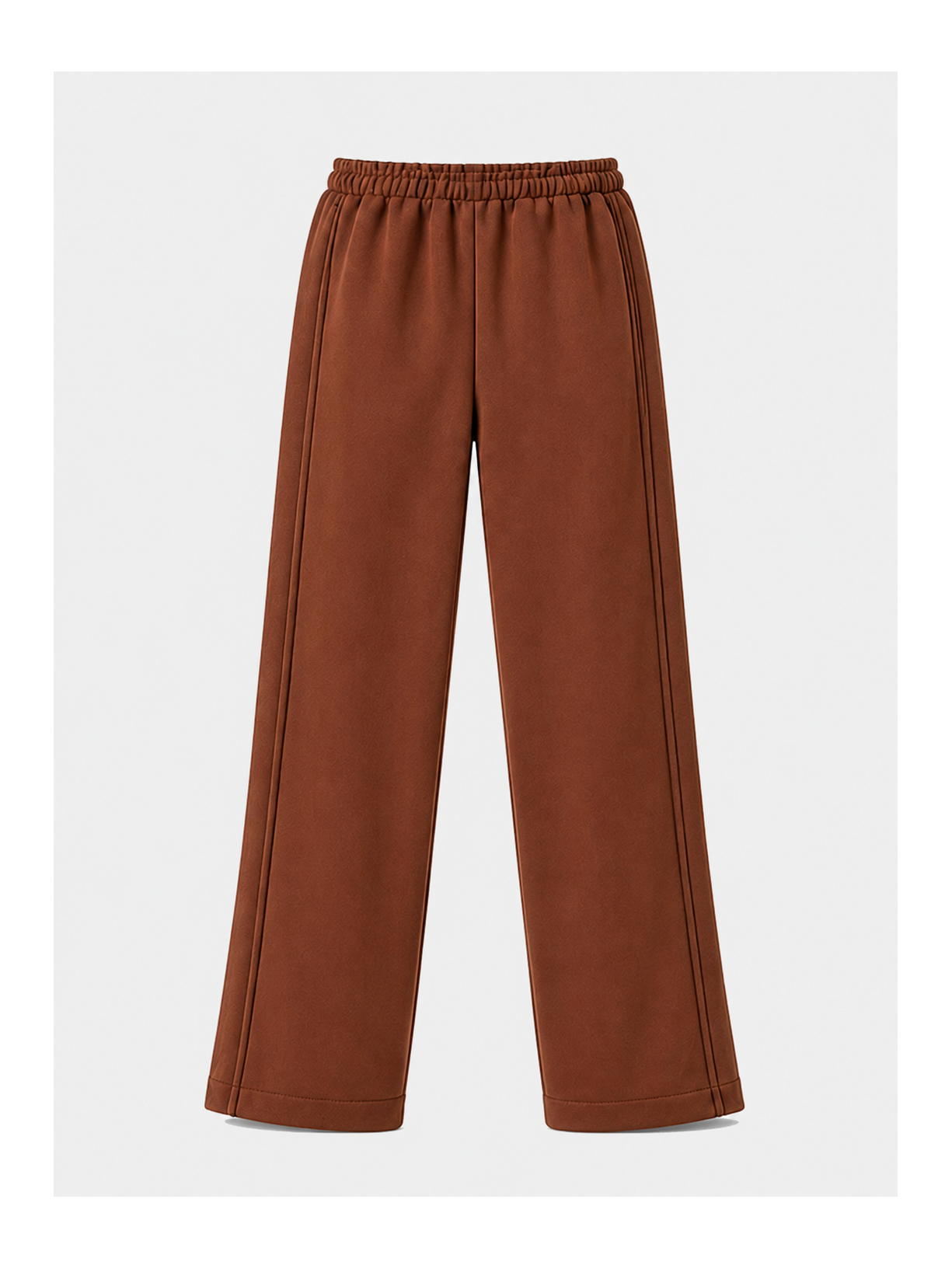 Calça Pantalona Moletom Linhas Outono Marrom Suntime