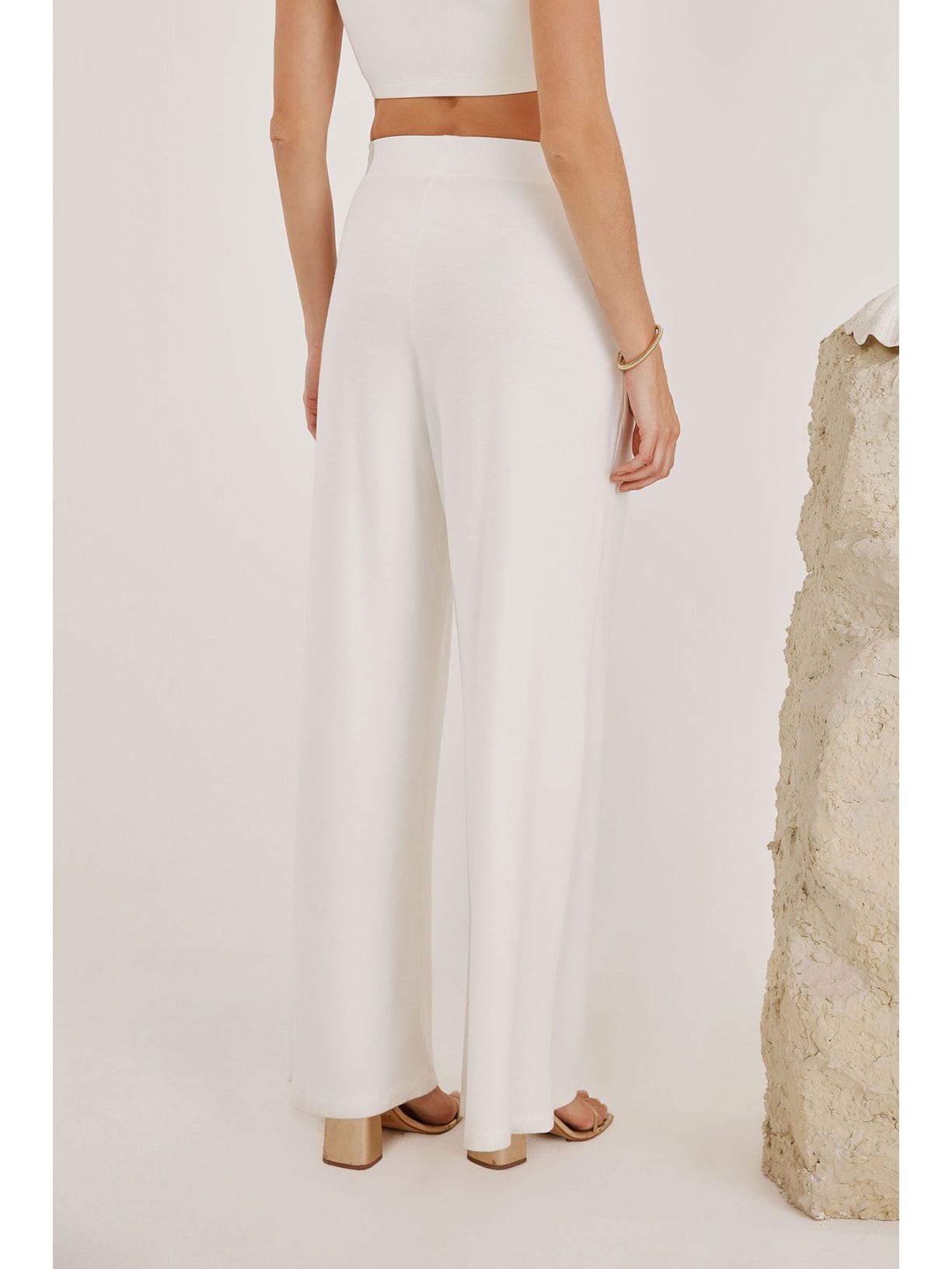 Calça Pantalona Off White Bambu Varanasi Yogini