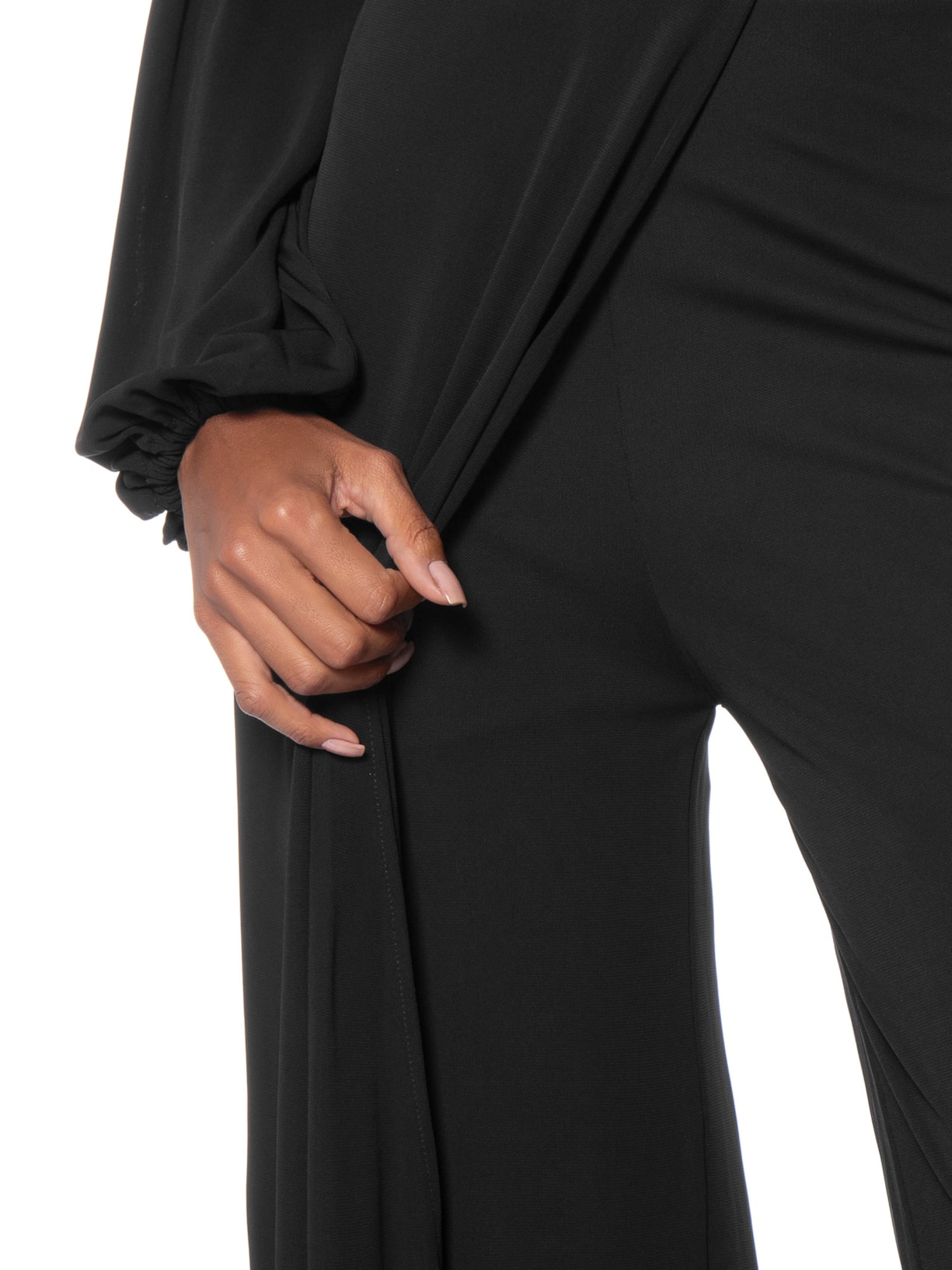 Calça Pantalona Transpasse Preto Maria Filó