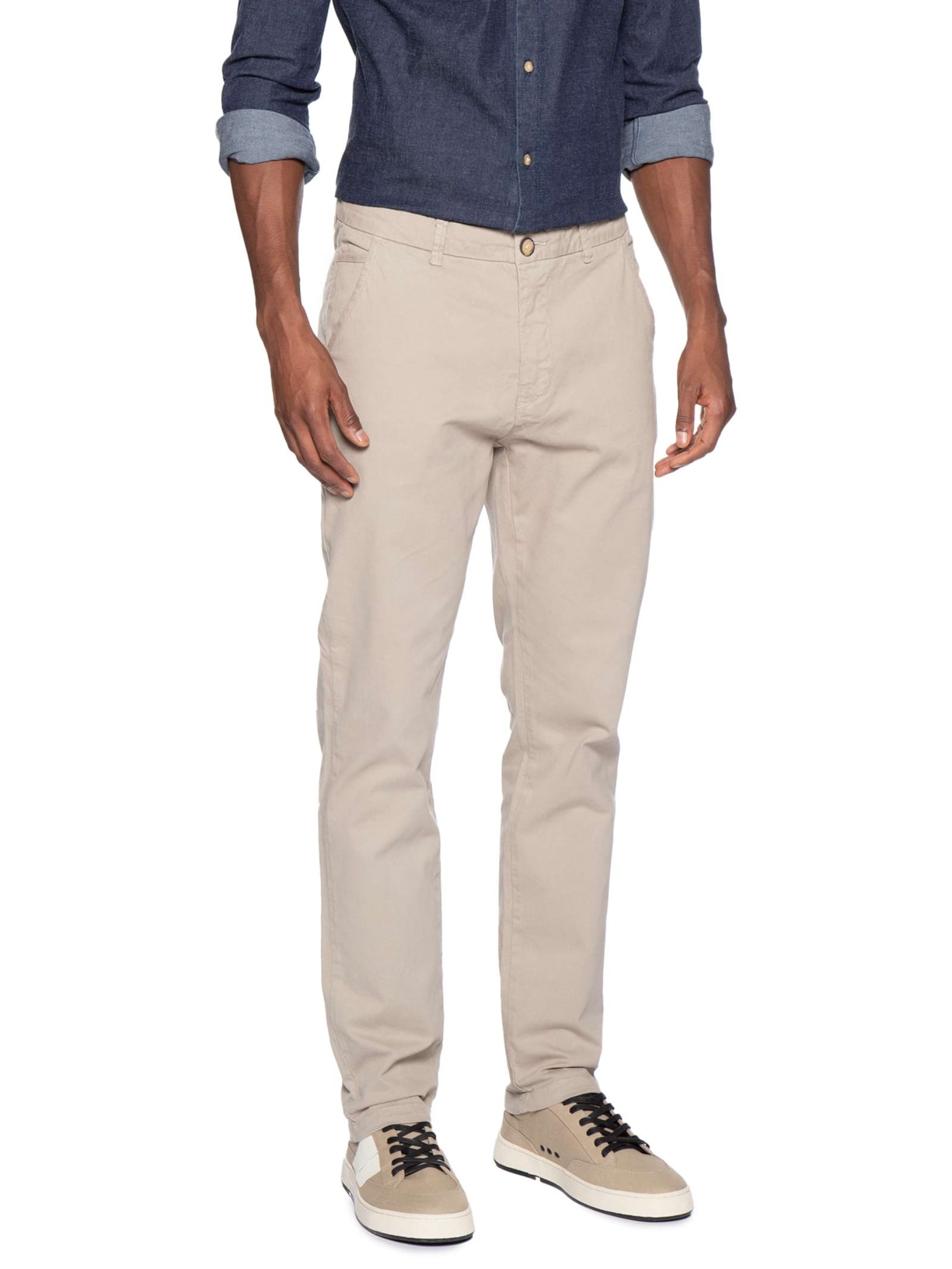 Calça Reta Casual Masculina Iron Cinza Reserva