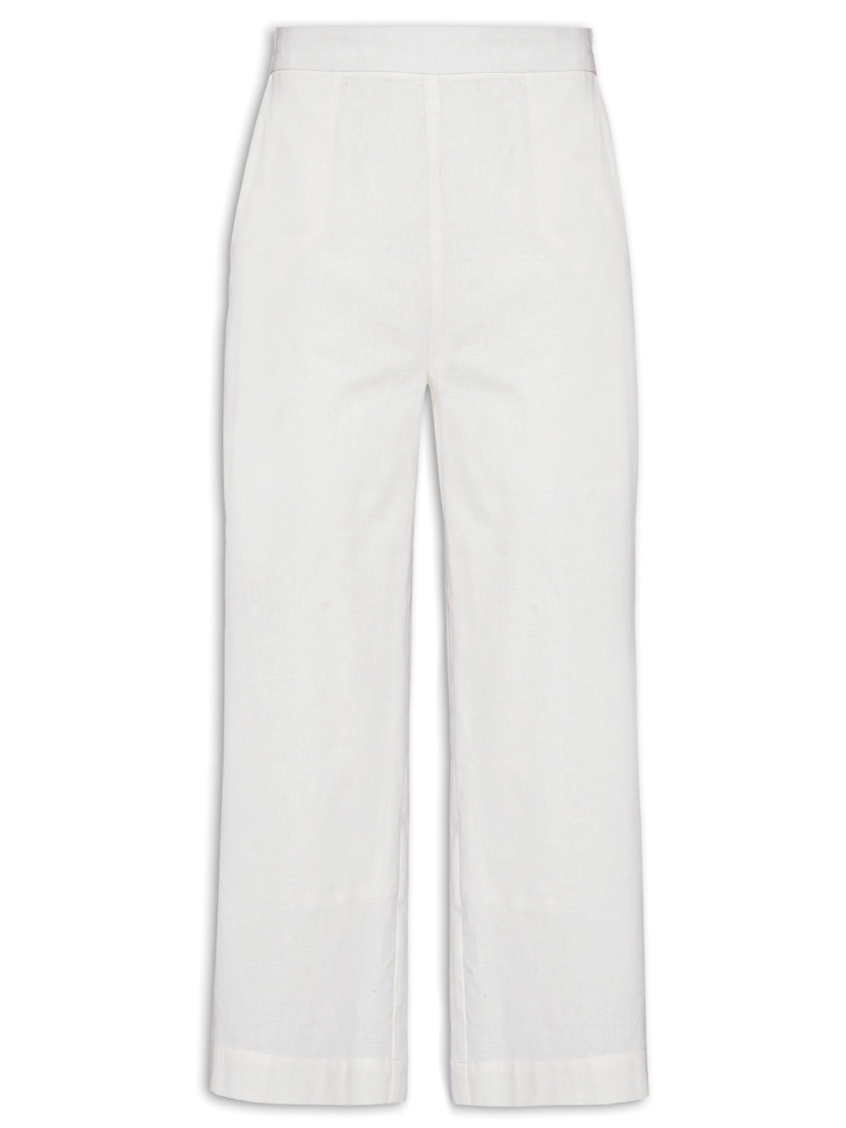 Calça Reta Cintura Alta Feminina - Off White