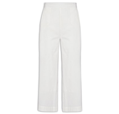 Calça Reta Cintura Alta Feminina - Off White