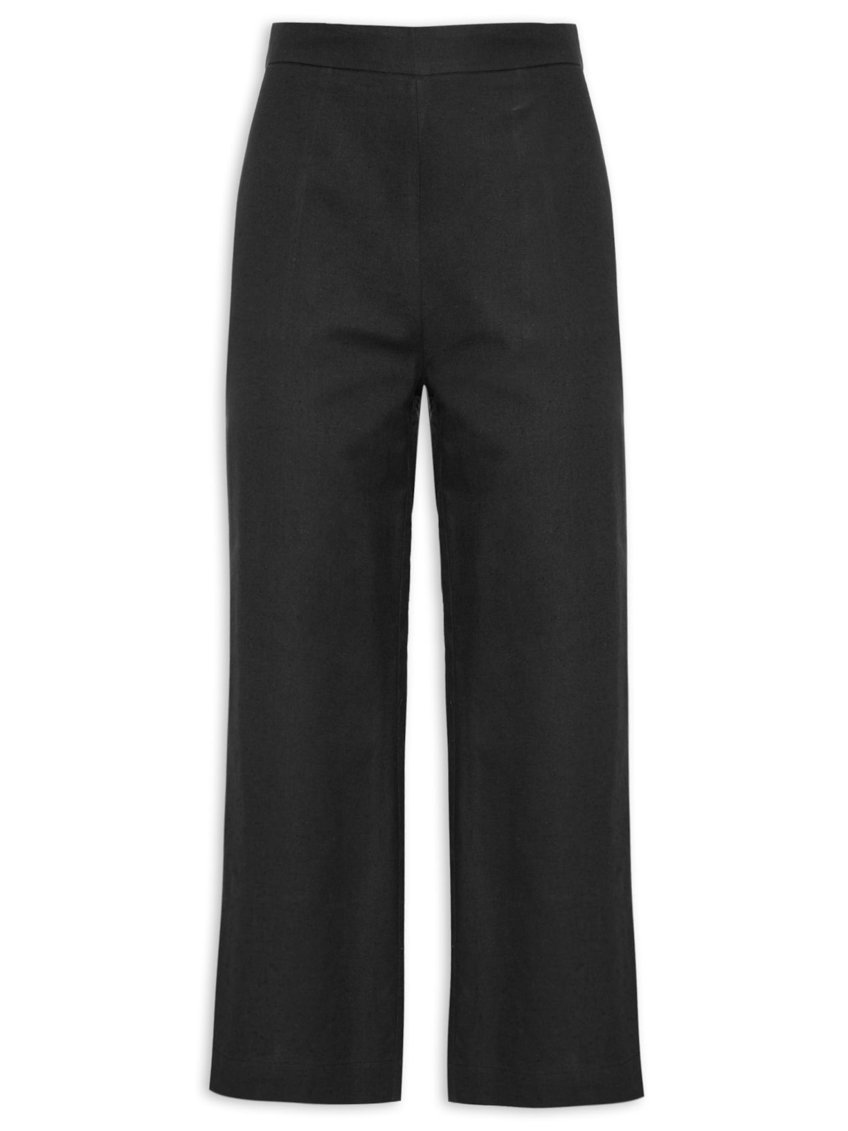 Calça Reta Cintura Alta Feminina - Preto