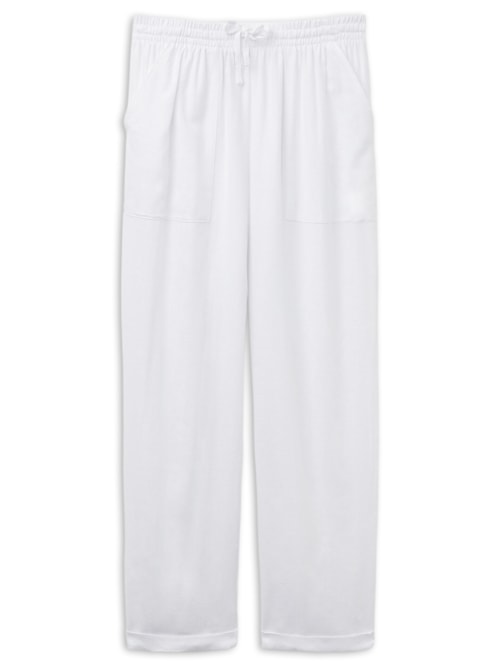 Calça Reta Em Linho e Viscose - Branco