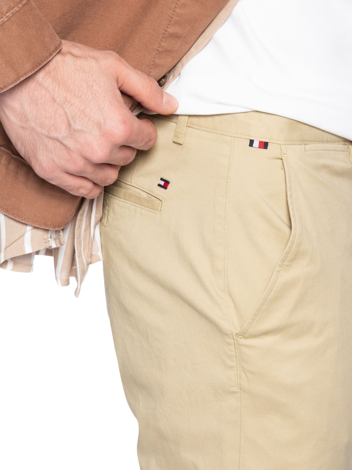 Calça Reta Essential Core Denton Bege Tommy Hilfiger