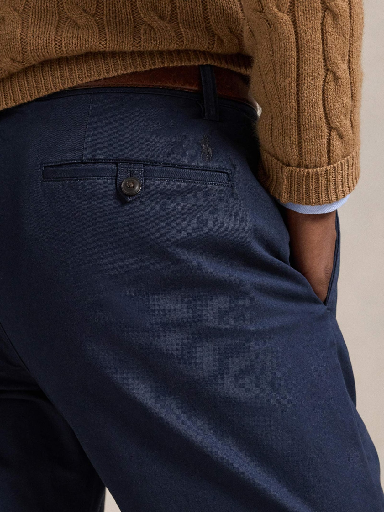 Calça Reta Jeans Masculina Reta STFBEDFORDP-FLAT-PANT Stretch Twill Azul Polo Ralph Lauren