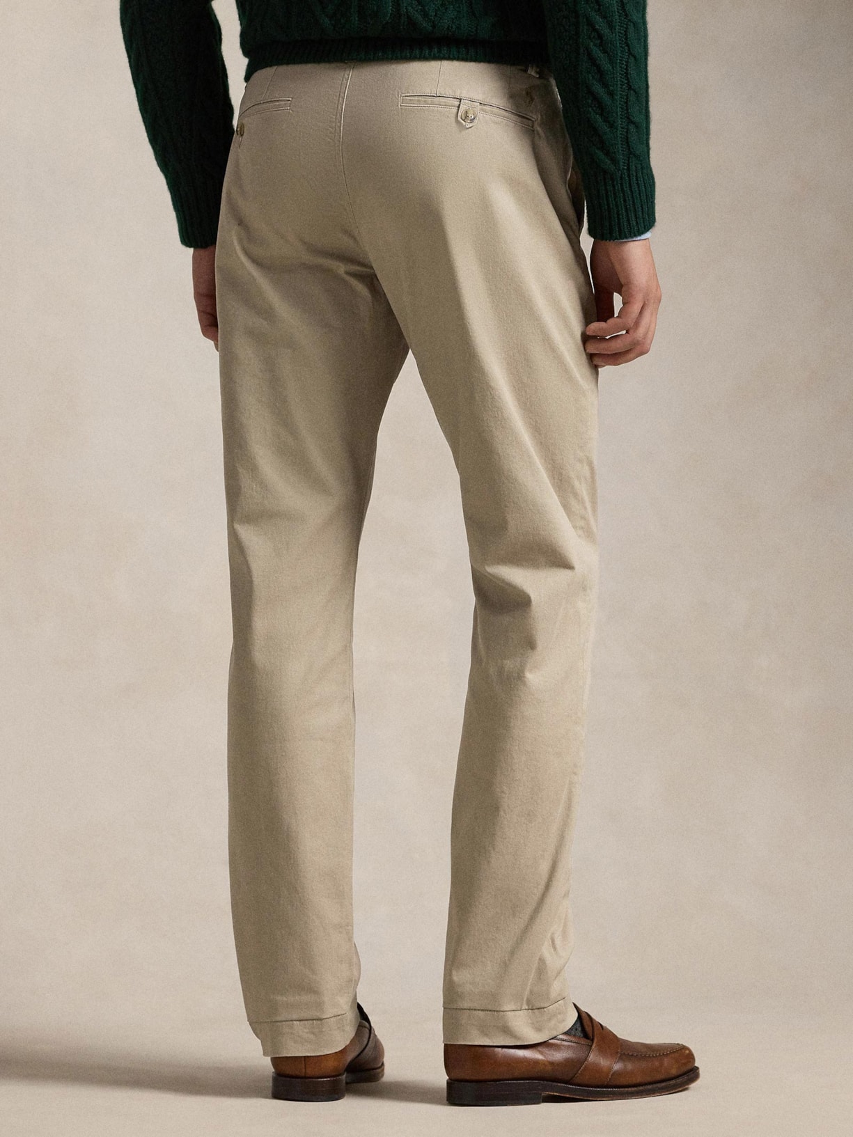 Calça Reta Jeans Masculina Reta STFBEDFORDP-FLAT-PANT Stretch Twill- Bege Polo Ralph Lauren