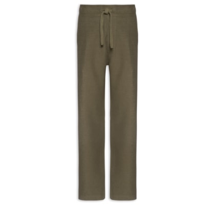 Calça Reta Masculina Basic Canelado - Marrom
