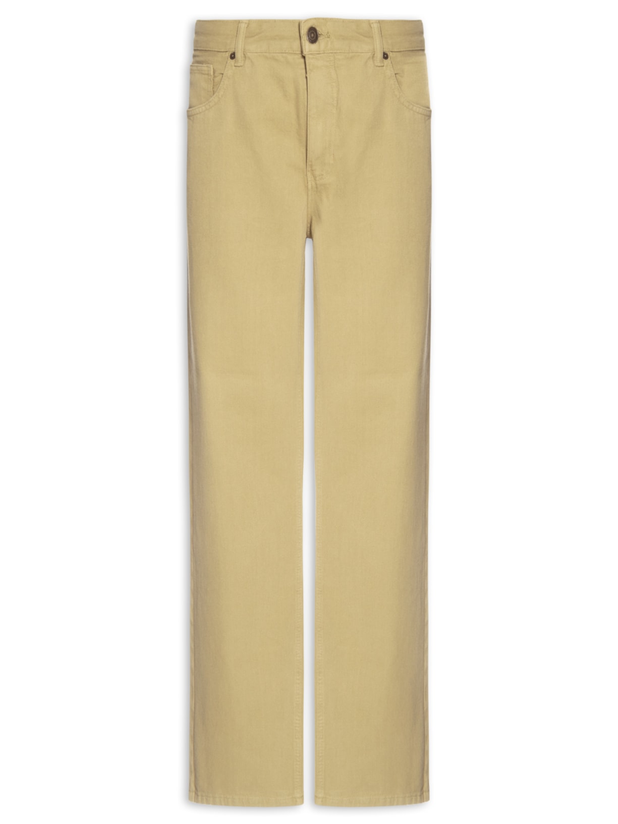 Calça Reta Masculina Comfort de Sarja - Bege