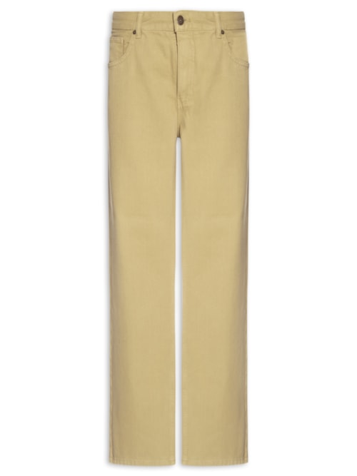 Calça Reta Masculina Comfort de Sarja - Bege