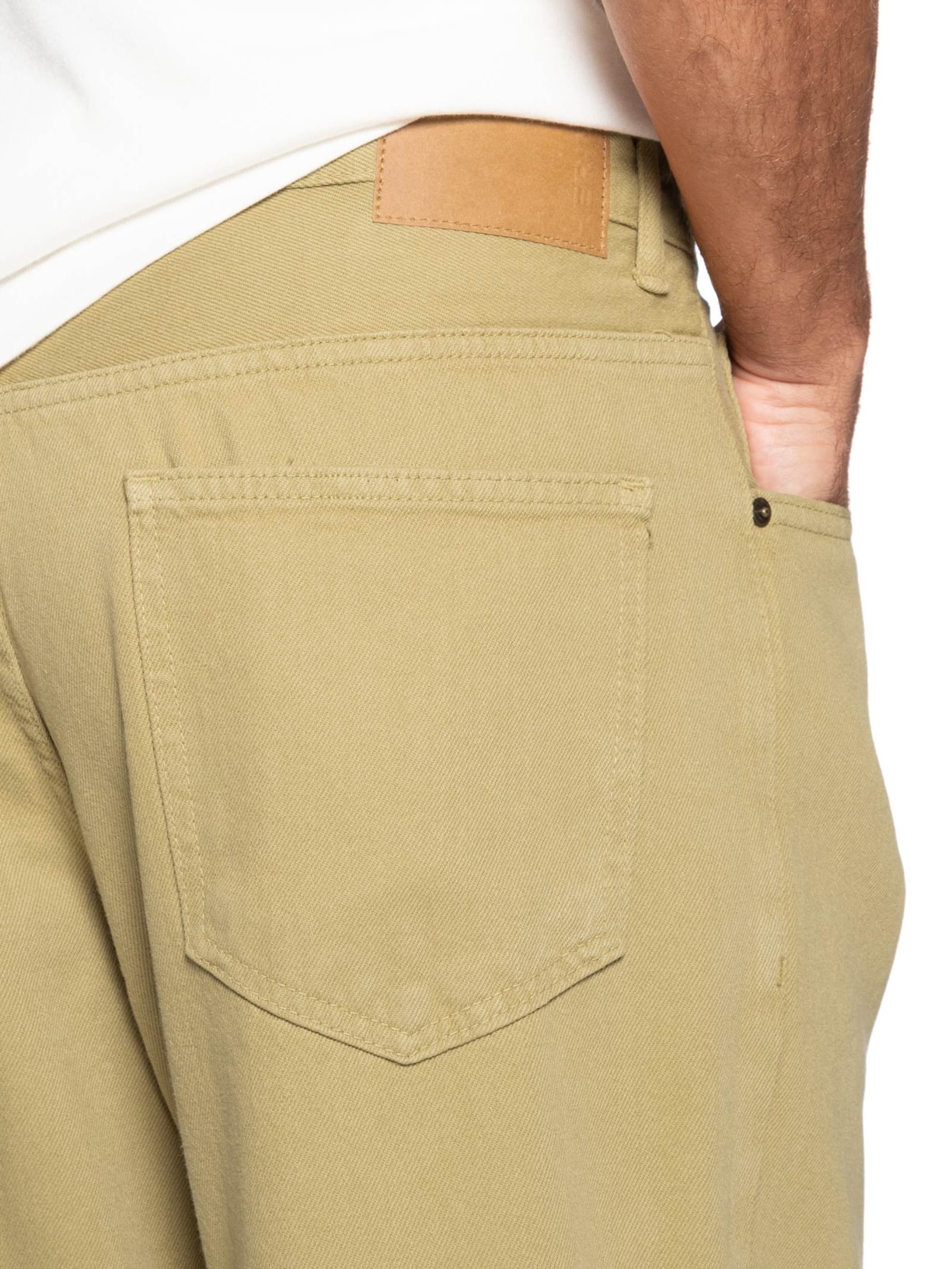 Calça Reta Masculina Comfort de Sarja Bege Hering