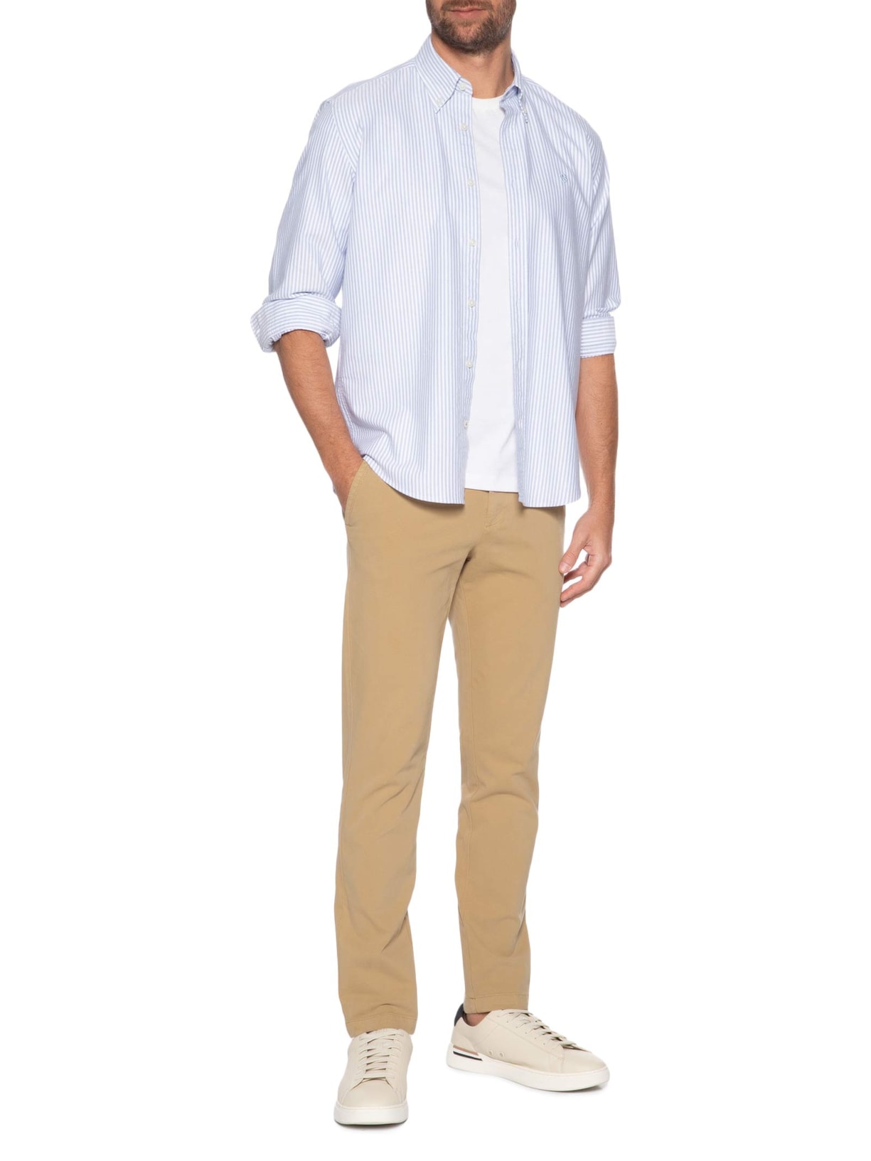 Calça Reta Masculina H-Kaiton 01 Bege Boss