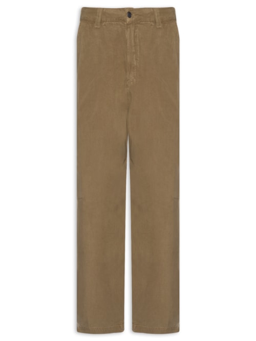 Calça Reta Masculina Over Used Utility - Marrom
