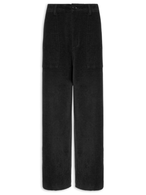 Calça Reta Masculina Tweed Cotton Texture – Preto