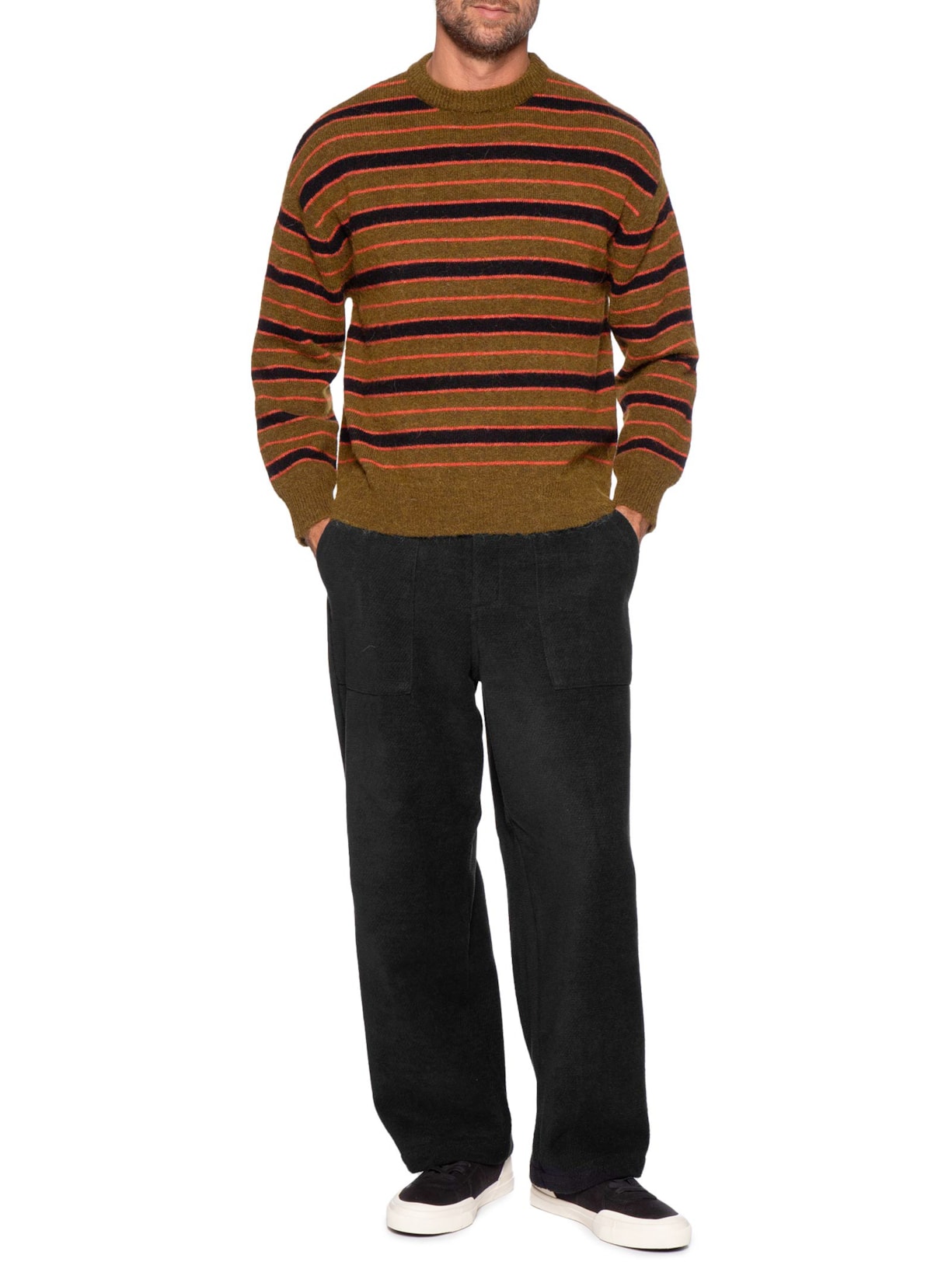 Calça Reta Masculina Tweed Cotton Texture Preto Osklen