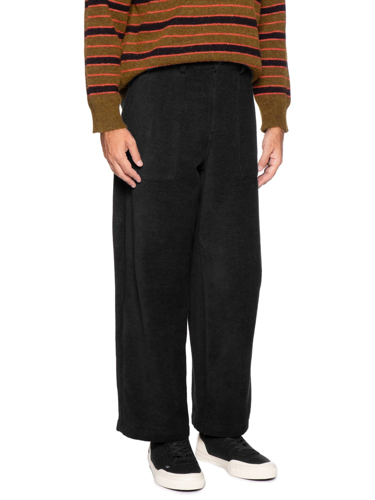 Calça Reta Masculina Tweed Cotton Texture Preto Osklen