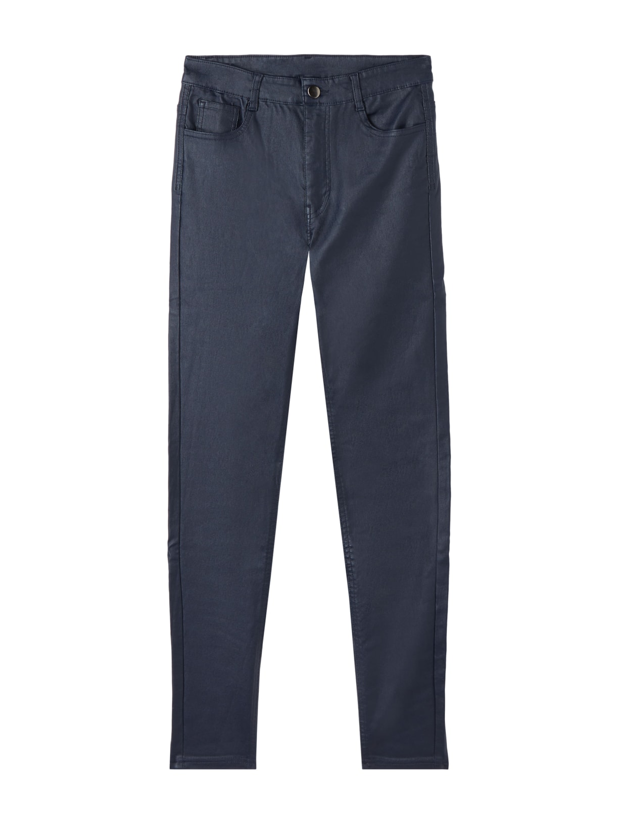 Calça Skinny Efeito Couro - Azul