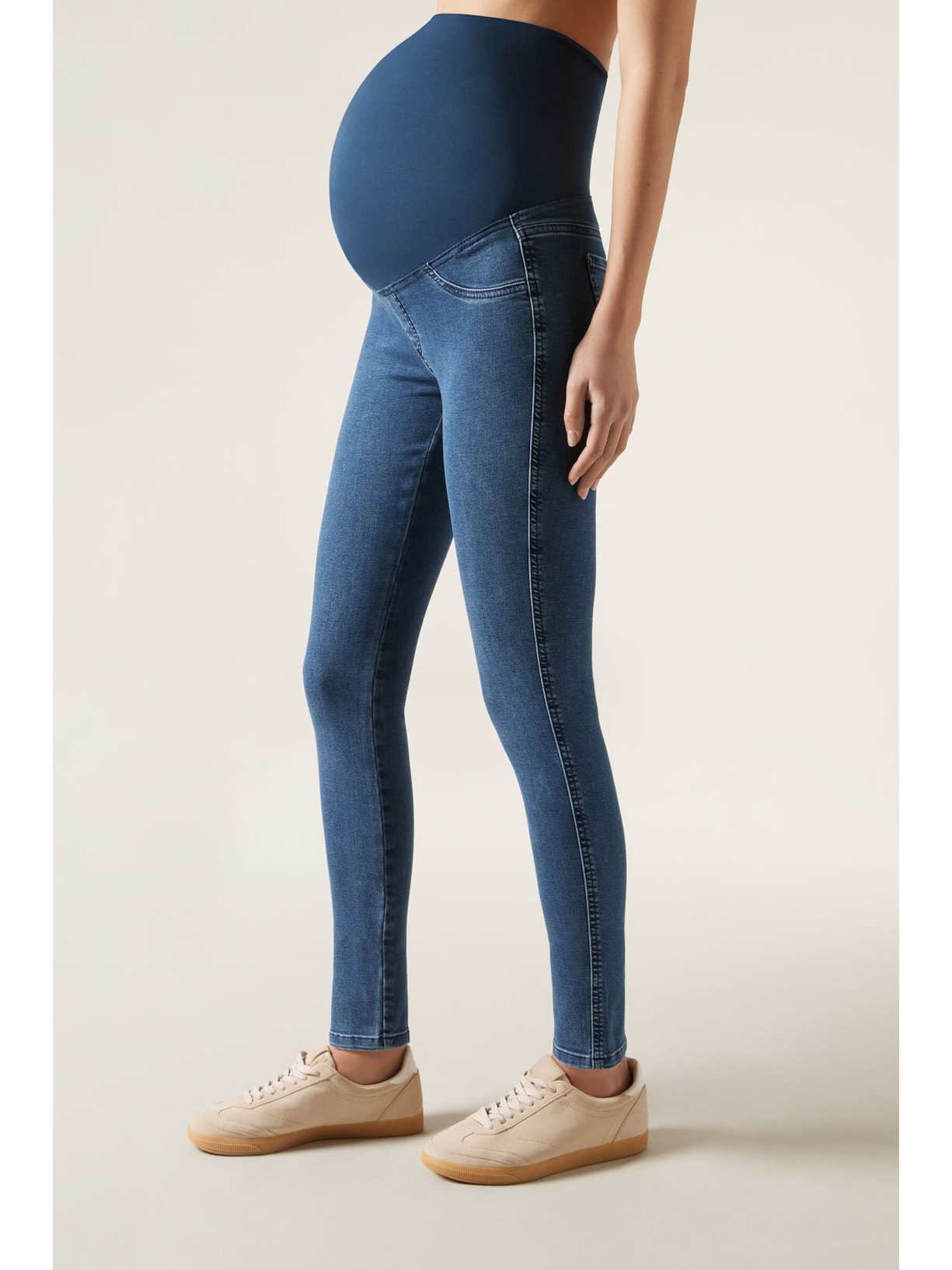 Calça Skinny Jeans Maternidade Azul Calzedonia