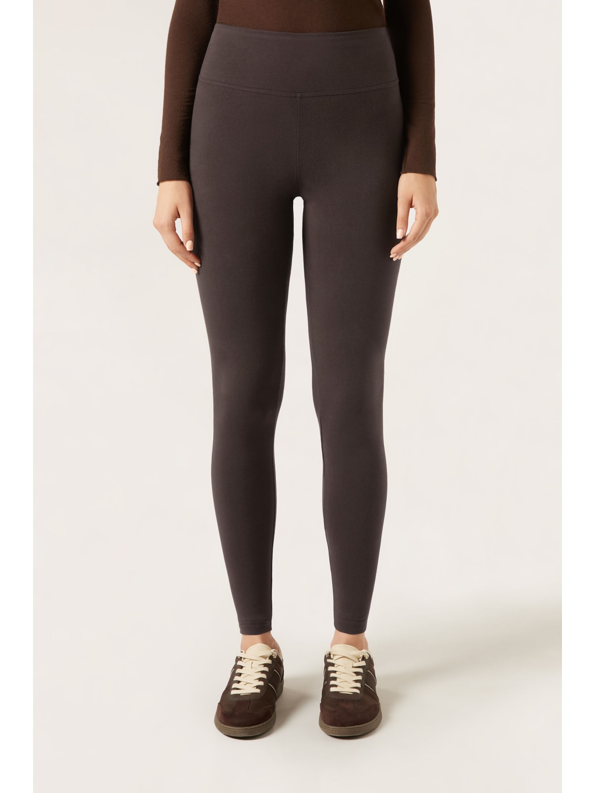 Calça Skinny Térmica Com Efeito Opaco Marrom Calzedonia