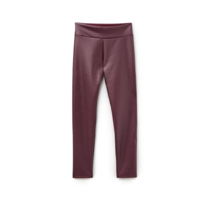 Calça Skinny Térmica Efeito Couro - Bordô