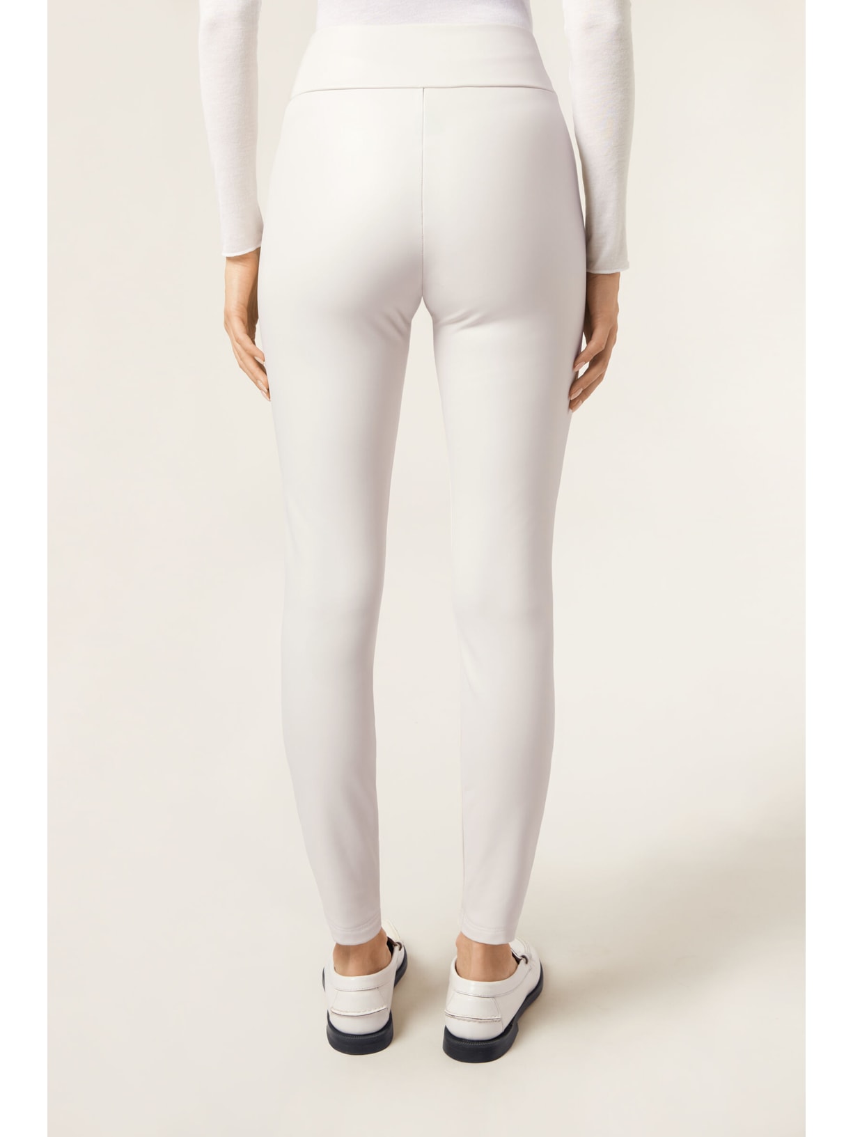 Calça Skinny Térmica Efeito Couro Branco Calzedonia