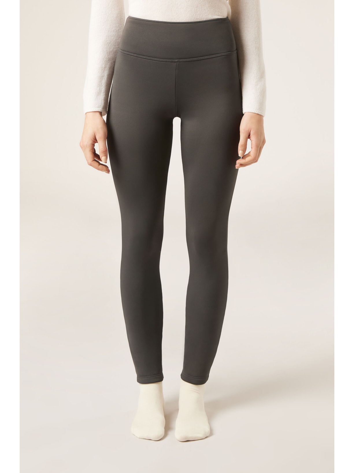 Calça Skinny Ultratérmica Plush Cinza Calzedonia