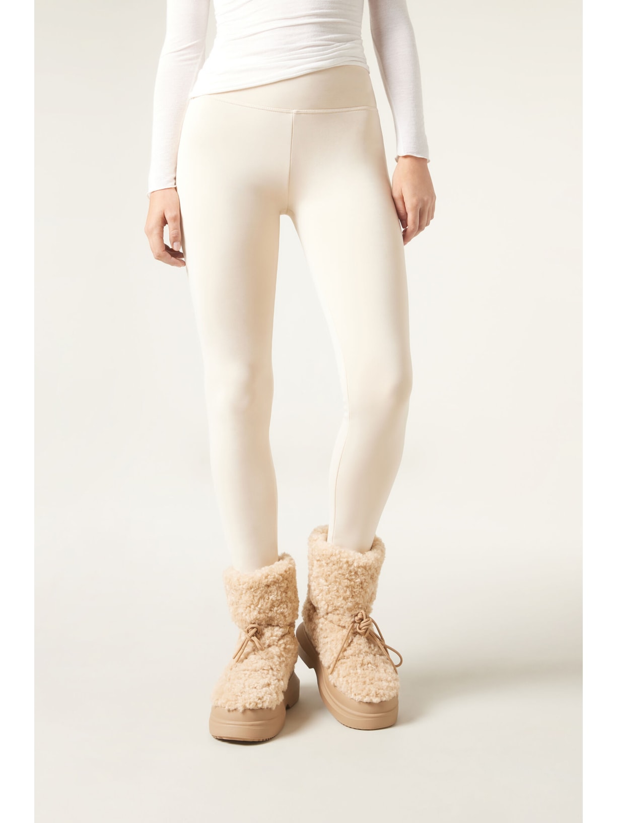 Calça Skinny Ultratérmica Plush Off-White Calzedonia