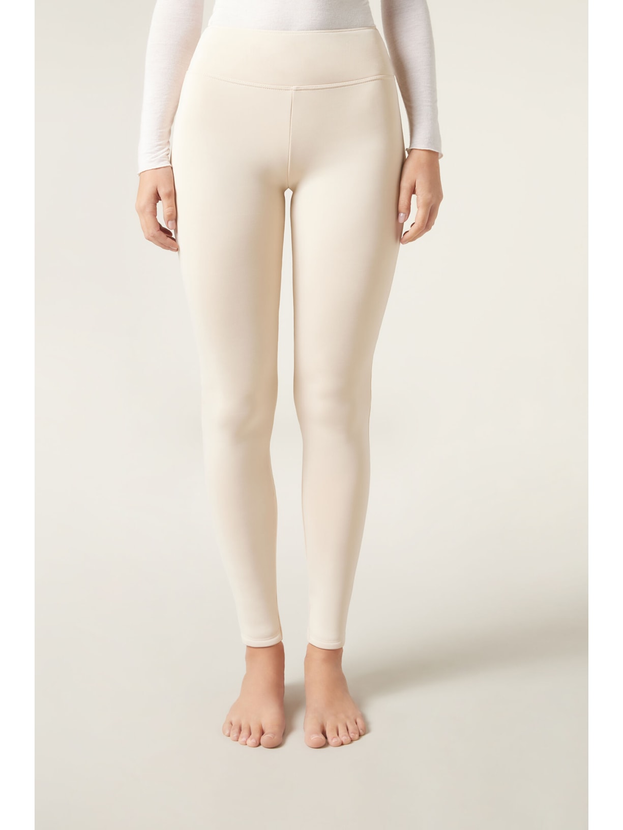 Calça Skinny Ultratérmica Plush Off-White Calzedonia
