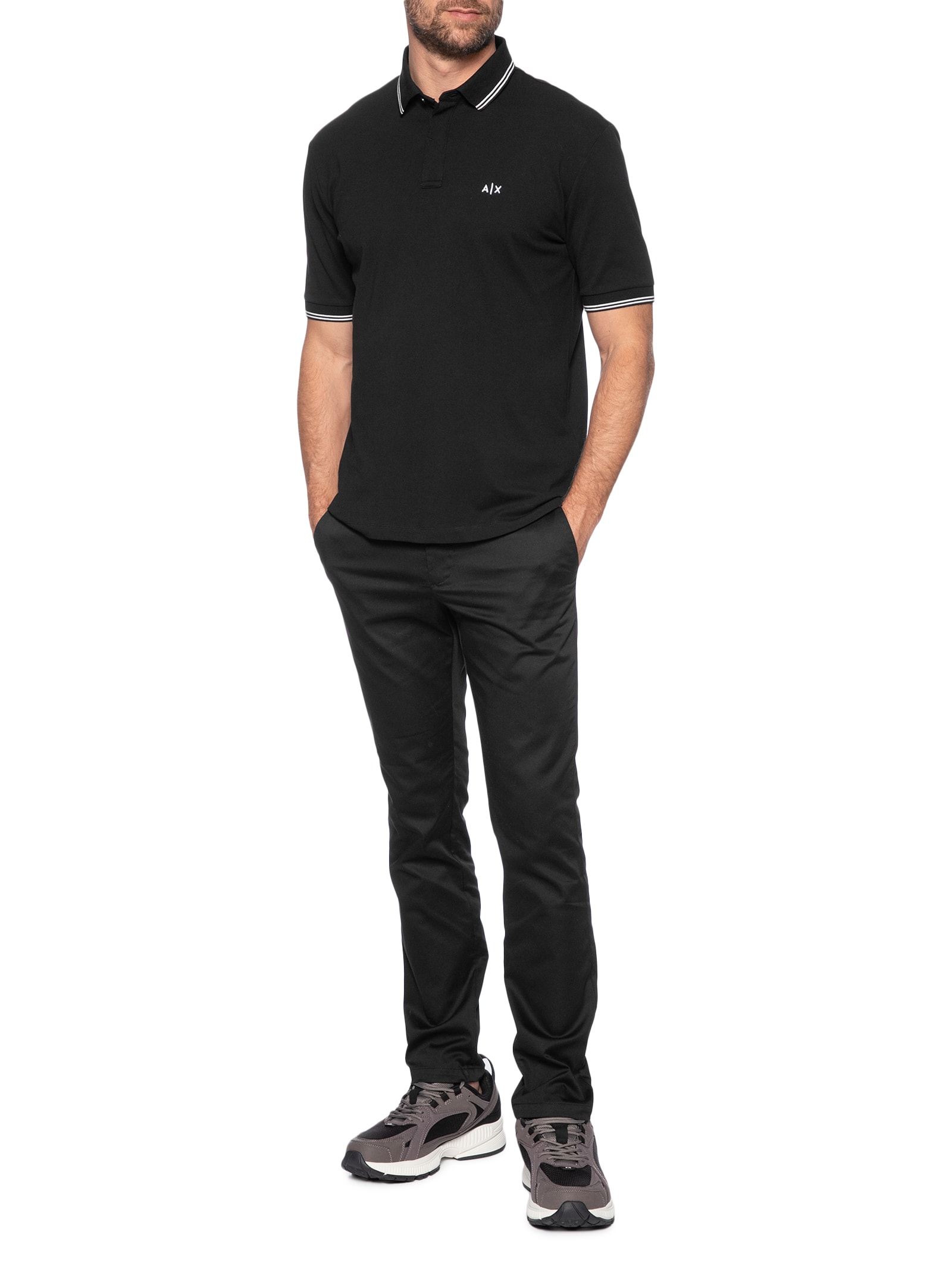 Armani Exchange - Calça Social Masculina Stretch Chino - Preto