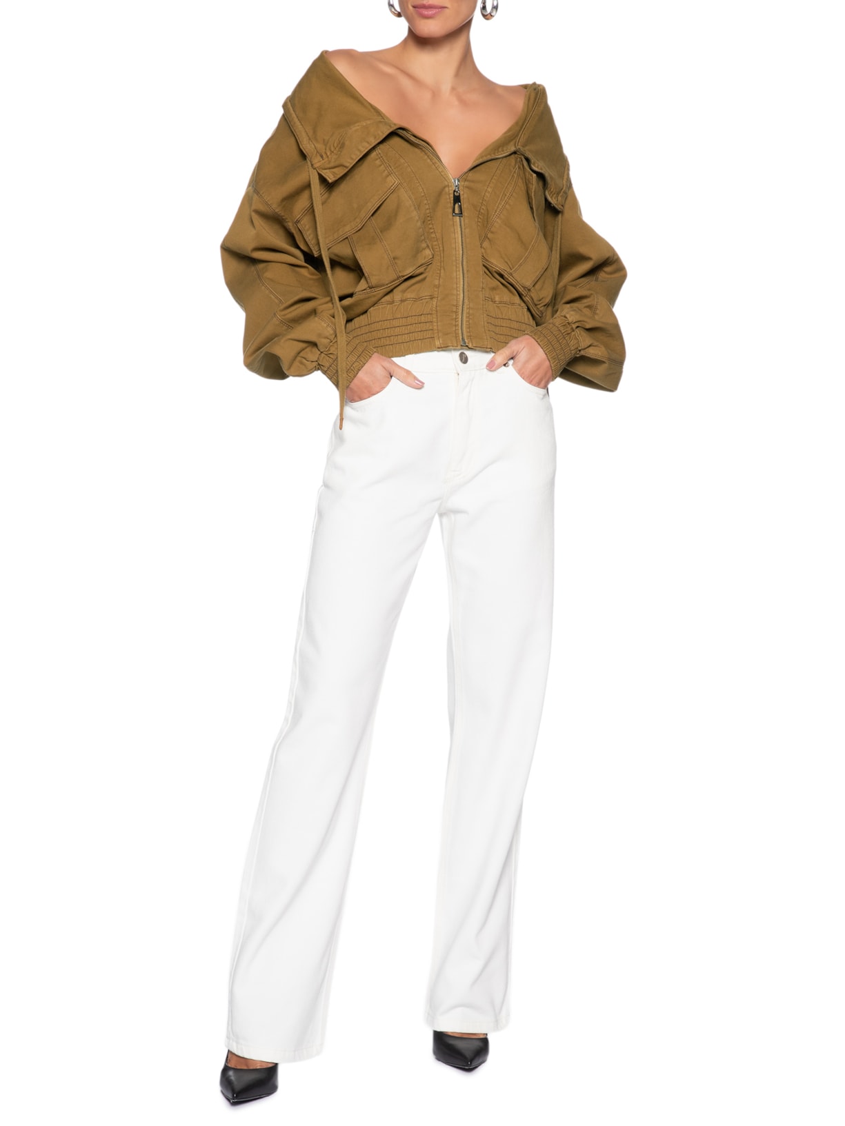 Calça Straight Feminina Off White J'01