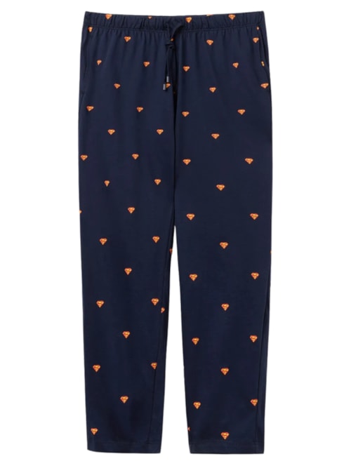 Calça Superman Em Algodão - Azul